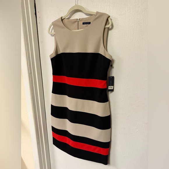 Tommy Hilfiger Women's Colorblock Dress - Black, Red, and Tan - Picture 2 of 7